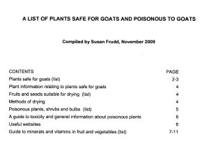Leaflet on Safe and Poisonous plants for Goats